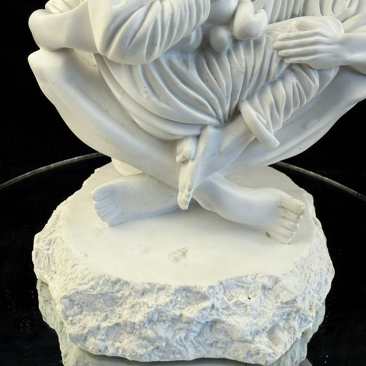 Holy Family Statue Sculpture - Signed/Marked  - White Alabaster/Resin Compos 19910