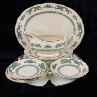 Thumbnail for Royal England Cauldon Green Dragon Serving Set x6 – Vintage Ironstone China7