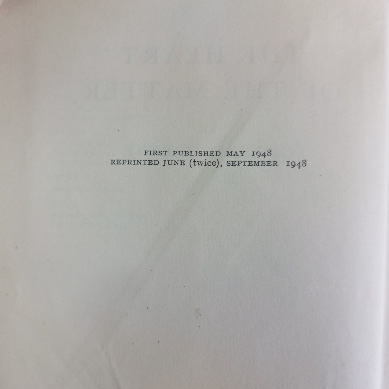 The Heart of the Matter Heinemann Graham Greene 1st Year Print Worn 1948 Vintage4