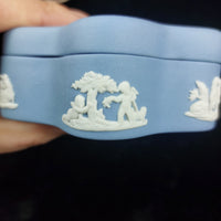 Thumbnail for Wedgwood Blue Elegant Jasperware & Collectible Trinket Box/Lidded Dish British d8