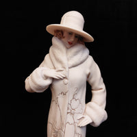 Thumbnail for RARE Giuseppe Armani Winter Flowers Lady figurine Florence boxed White Fur Coat.4