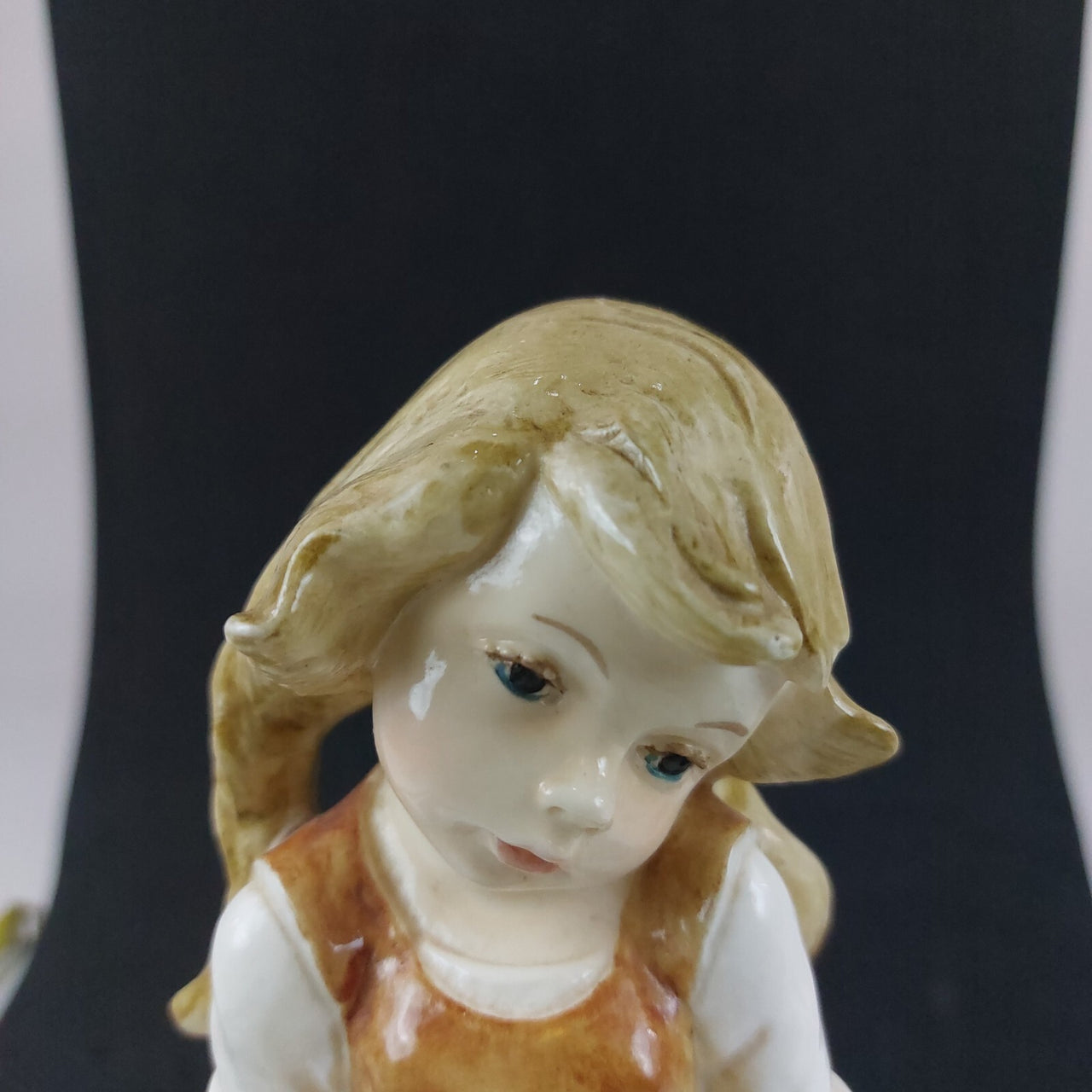 Vintage Italy - Ceramic 1950s A. Santini Little Girl Sitting Glazed Figurine7