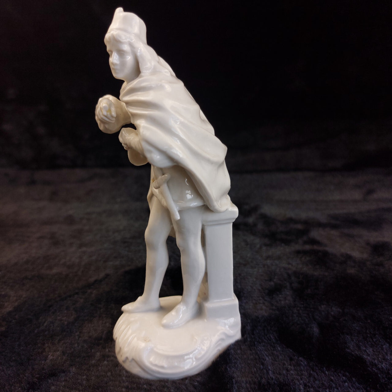 Antique Porcelain Figurines Pair Woman Man Medieval Style 6in Glazed damaged14