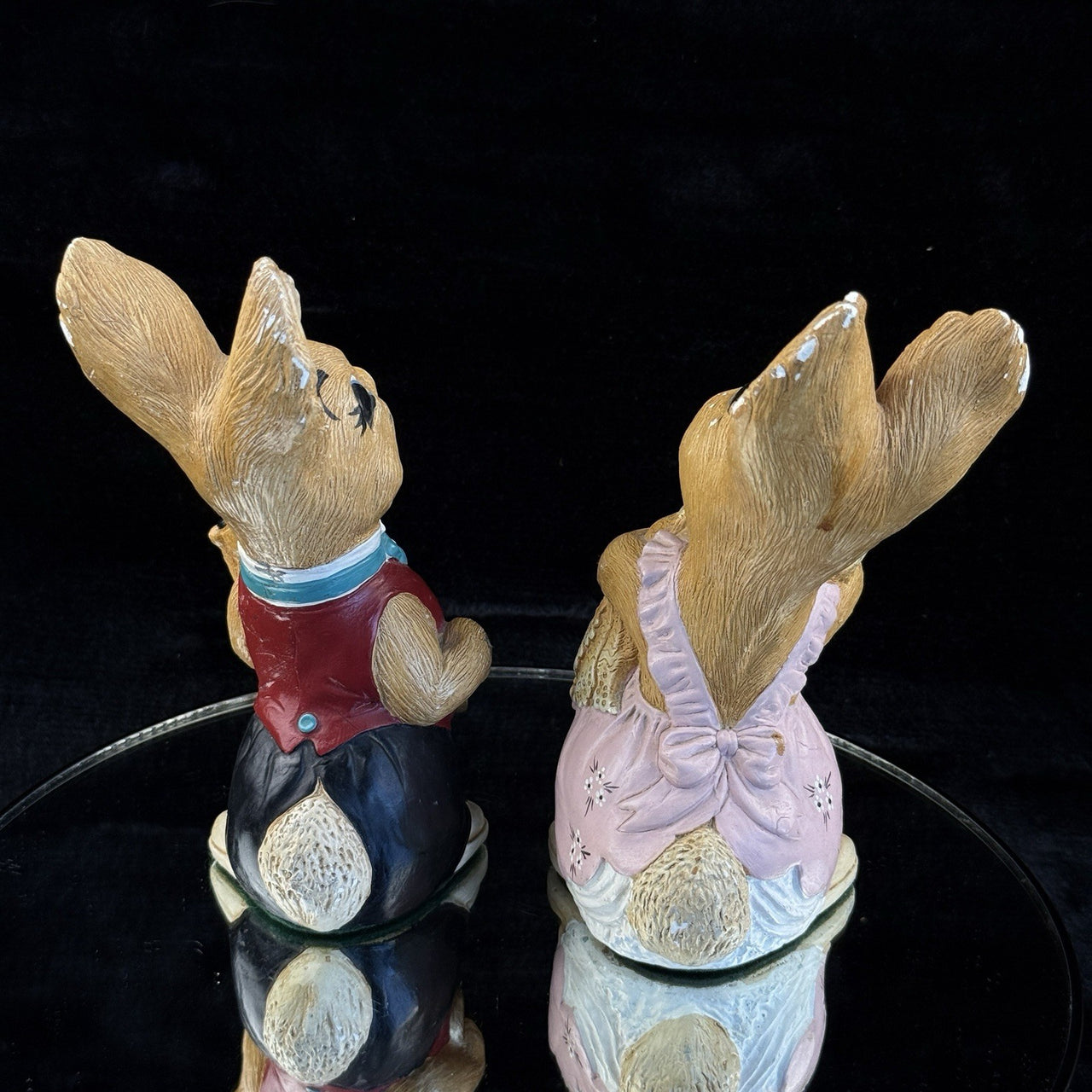 Rare Vintage Pepinware HandPainted Rabbit Figurines Mr. & Mrs. Flopsy Wallasey9