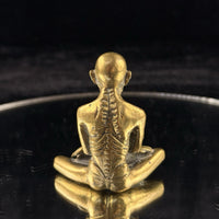 Thumbnail for Antique Brass Indian Starving Buddha Statue – 3” Fasting Siddhartha Figurin4