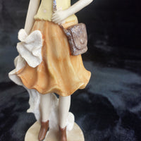 Thumbnail for Resin Girl Figurine with Purse & Dress –Blonde Vintage Style Statue  10
