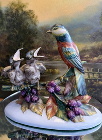 Thumbnail for Stunning Rare Giuseppe Armani Figurine Mother Bird Feeding 3 Chicks Signed Italy0