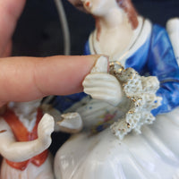 Thumbnail for Vintage Lady Porcelain And Girl Figurine Hand Painted Lace Detail see the pics.14