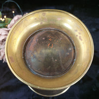 Thumbnail for Vtg/ Antique Brass Vase Embossed Floral Design   Decor Patina Dent Wear 13