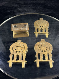 Thumbnail for BIRH Brass Miniature Indian Throne Backrests Set of 3 Hindu Temple Art Vintage10