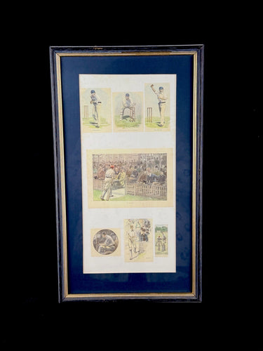 Lucien Davis The Critics Cricket Print Framed 19thC Humour & Technique Scenes0