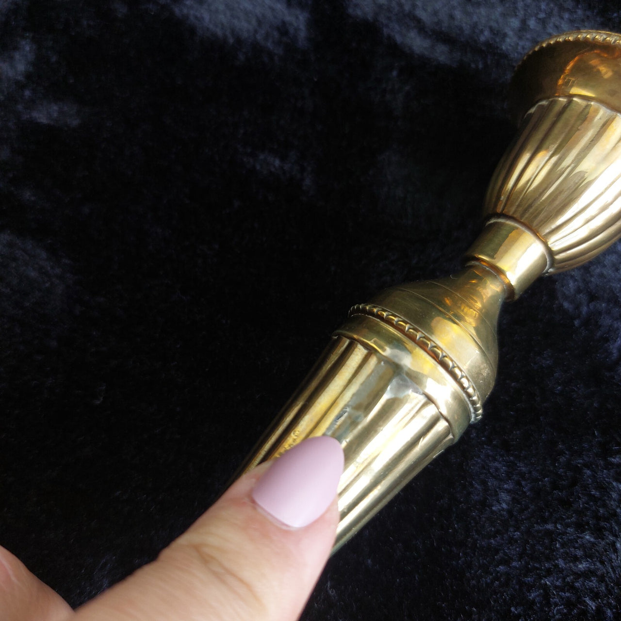 Brass Made in India Pair Ribbed Candle Holders Vintage Solid Brass Candlest 7.5"12
