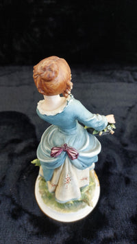 Thumbnail for Capodimonte sign lady Figurine by Irene Tuzzi Flowers Basket 10