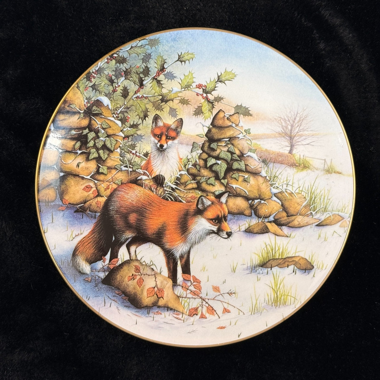 Spode Wildlife Series Fox Plate Bohemia Deer Czechoslovakia Art Bone Decor China2