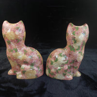 Thumbnail for Rose Park Cat Pair Good Floral Crackle Glaze 8.5