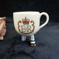 Thumbnail for Carlton Ware Jubilee Queen Mug Cup – Novelty Feet Design England 1952–1977 Pair.0