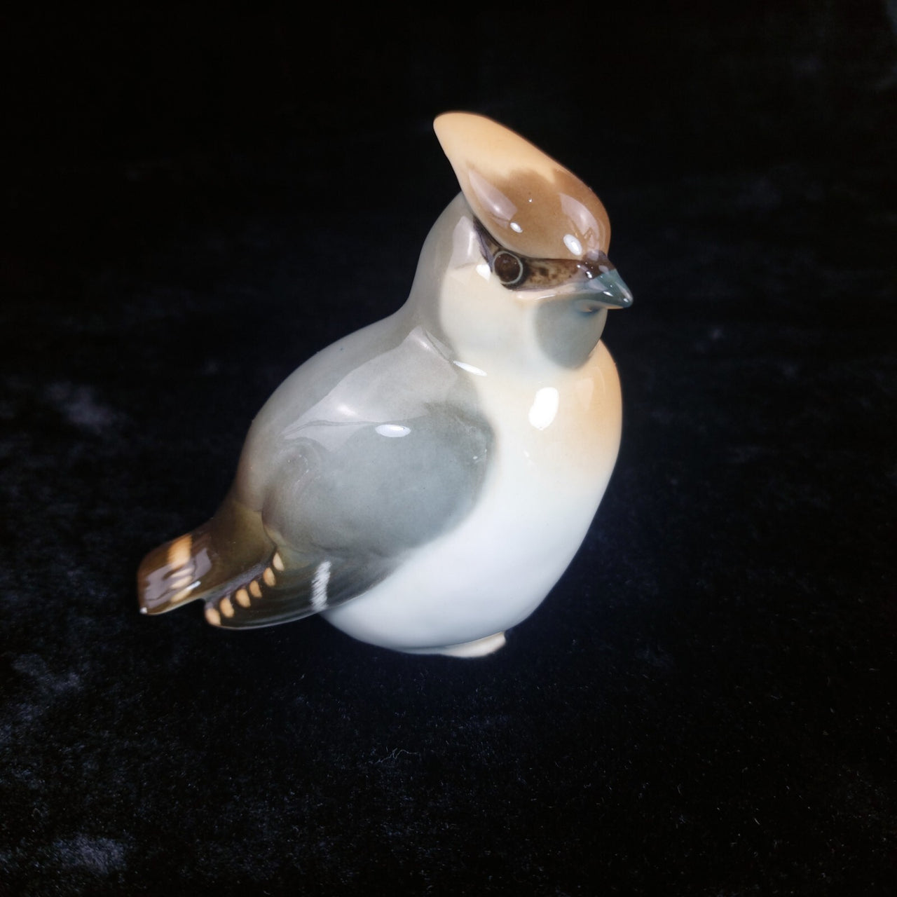 USSR Porcelain Cedar Waxwing Figurine Bird 4" Vintage Russian see the pics Gloss4