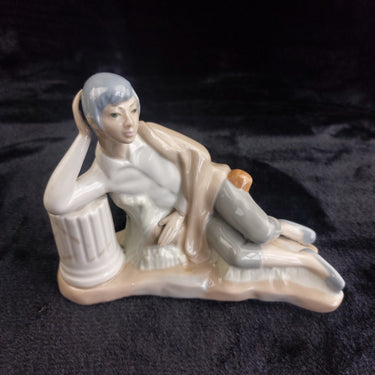 Casades Spain Porcelain Figurine Reclining Man Classical Robe  Signed see hand.0