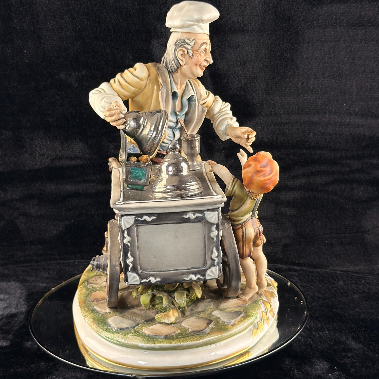 Rare Capodimonte Crown N Italian Figurine M. Lory Ice Cream Large Seller 12"3