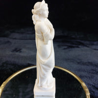 Thumbnail for Antique Giannelli A. 6.5in Woman Figurine White Marble Resin Italy see pics4