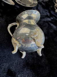 Thumbnail for silver plated tea pot & pitcher and plate with a lid Unbranded Victorian Antique2