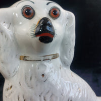 Thumbnail for Staffordshire 19th Century antique porcelain Dog figurine 10.5