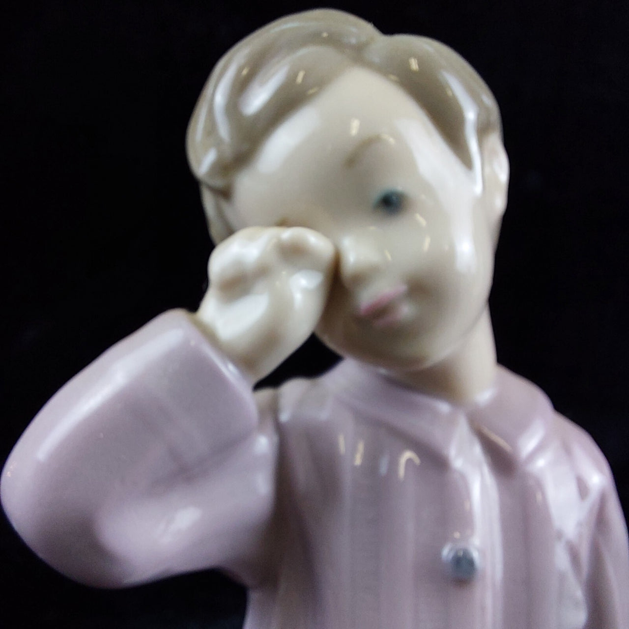 Nao Lladro 1991 "Sleepy Head" Porcelain Figurine Boy with Bear Teddy decor Spain6