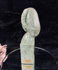 Thumbnail for Zmira Cinnamon Bronze Abstract Mother & Child Sculpture Patina Finish Handmade d5