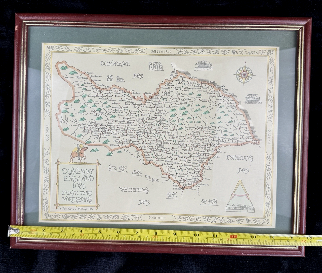 Domesday England 1086 framed Map  Euruicscire Nortreding by Garnons Williams2