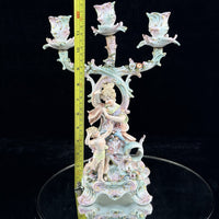Thumbnail for Antique 1800s Sitzendorf Dresden Meissen Sty Porcelain Candelabra Rococo Pic See13