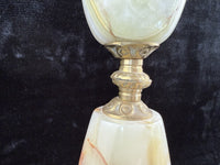 Thumbnail for Art Deco Green Onyx Marble Brass Pedestal Ashtray Stand Tobacciana home decor19