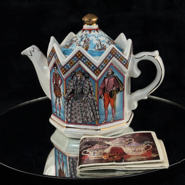 Sadler Elizabeth I Teapot England 1588 Spanish Armada Crown Lid Rare 606g0