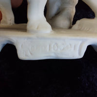 Thumbnail for Antique Figurine Bisque 4in Seated Man with Dog White Porcelain Worn & Damaged18
