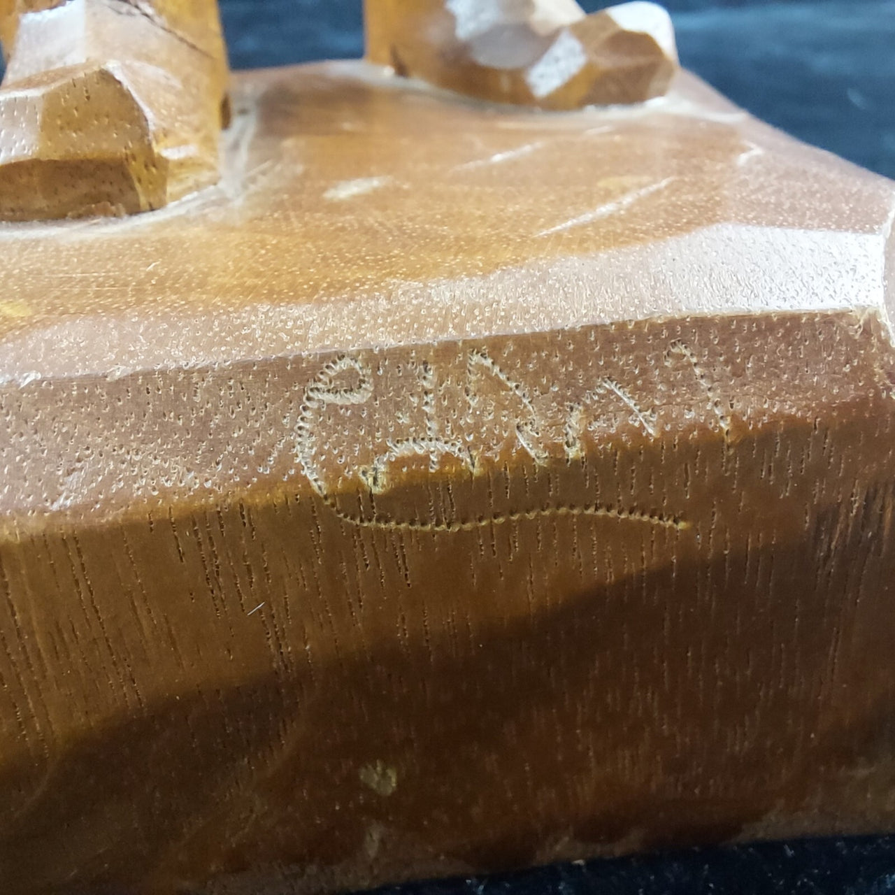 Wooden Vintage SculptureFisherman -Folk Art - Jocelyn Caron - Chipped Hand20