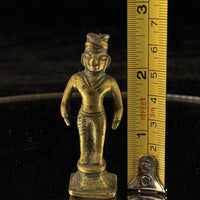 Thumbnail for Antique 1800s Brass Tribal Figurine India Folk Art Deity Statue Handmade de 2.5”2