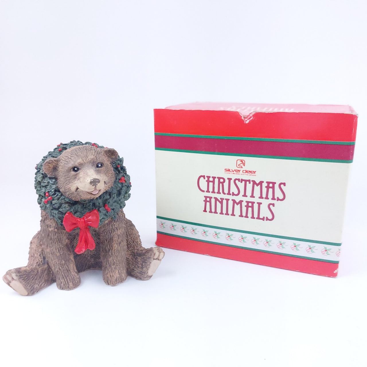Tom Silver Rubel Deer Christmas Bear Figurine - Collectible Festive Decor Resin5