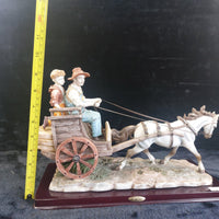 Thumbnail for Large signed Juliana Collection 2000 Horse Carriage Figurine size see Handmade3