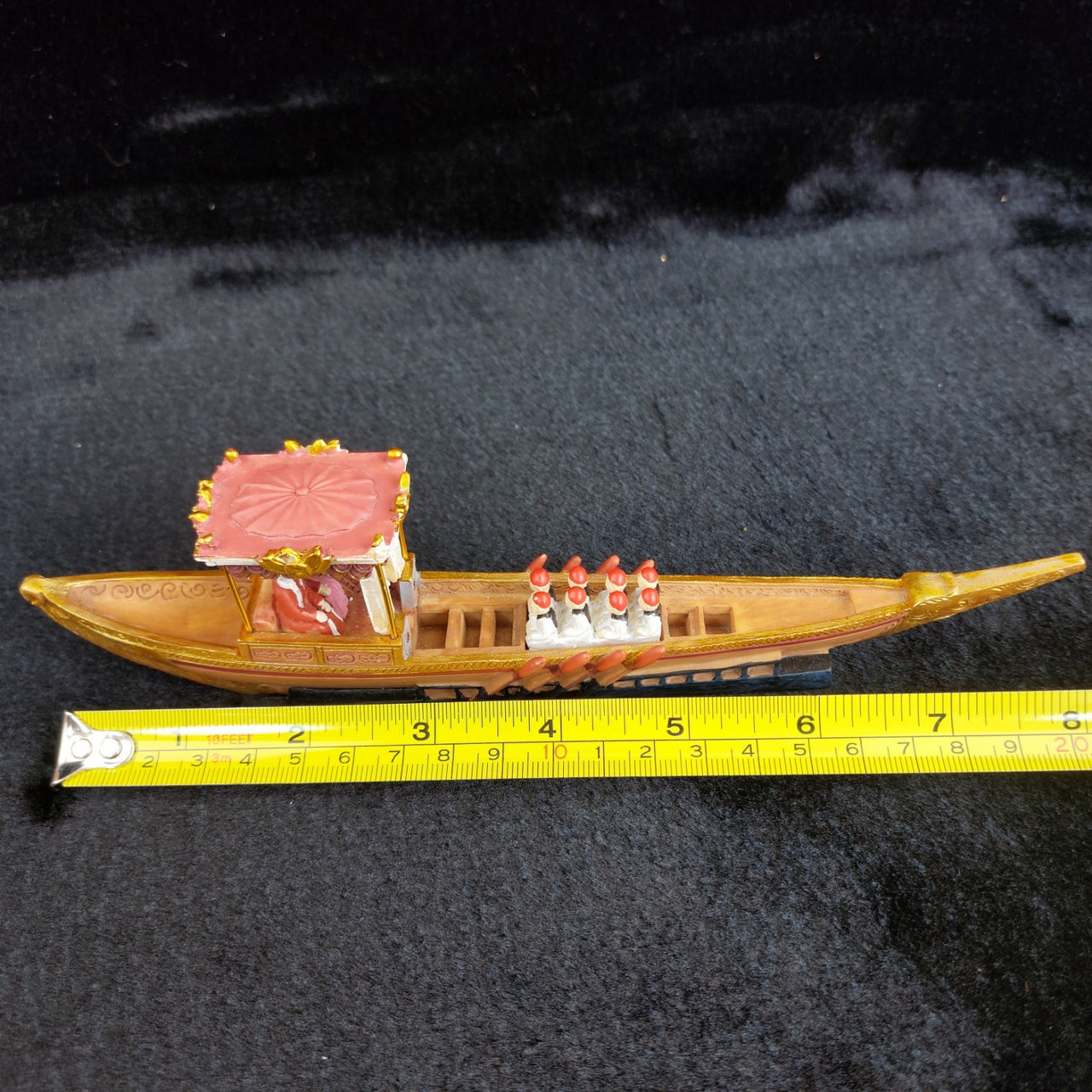 Middle Eastern Sultan’s Boat Figurine Hand Painted Wood Resin Model decor   20cm3