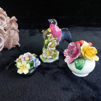 Thumbnail for Royal Adderley Bullfinch Floral Figurines Lot – Chips Acceptable England Bone Ch0