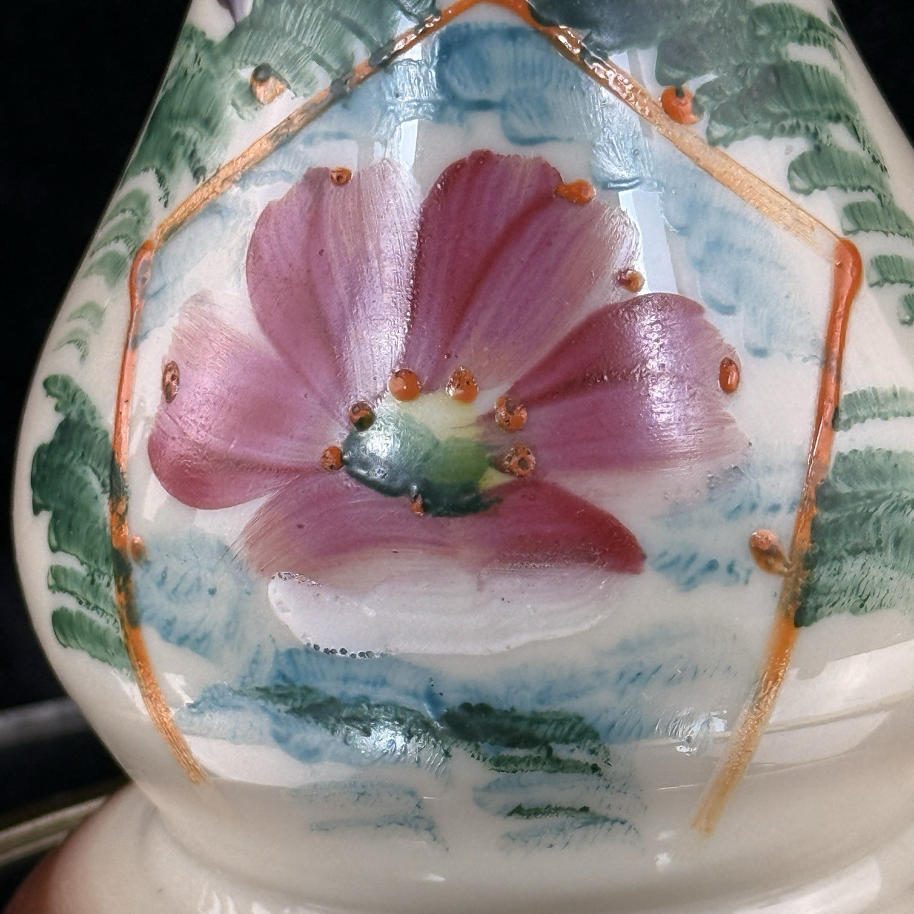 Milk Bohemian Glass Antique Vase 12” Floral Victorian Urn Form decor see pics6