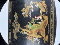 Thumbnail for Vintage Quality Japanese Style Black Lacquer Trinket Box with FoldUp Lid, Hand3