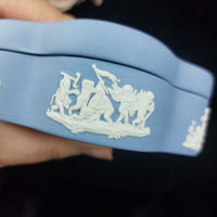 Thumbnail for Wedgwood Blue Elegant Jasperware & Collectible Trinket Box/Lidded Dish British d9