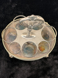 Thumbnail for Antique SilverPlated & Cut Glass Cruet Set SixBottle Castor with Stand Victoria6