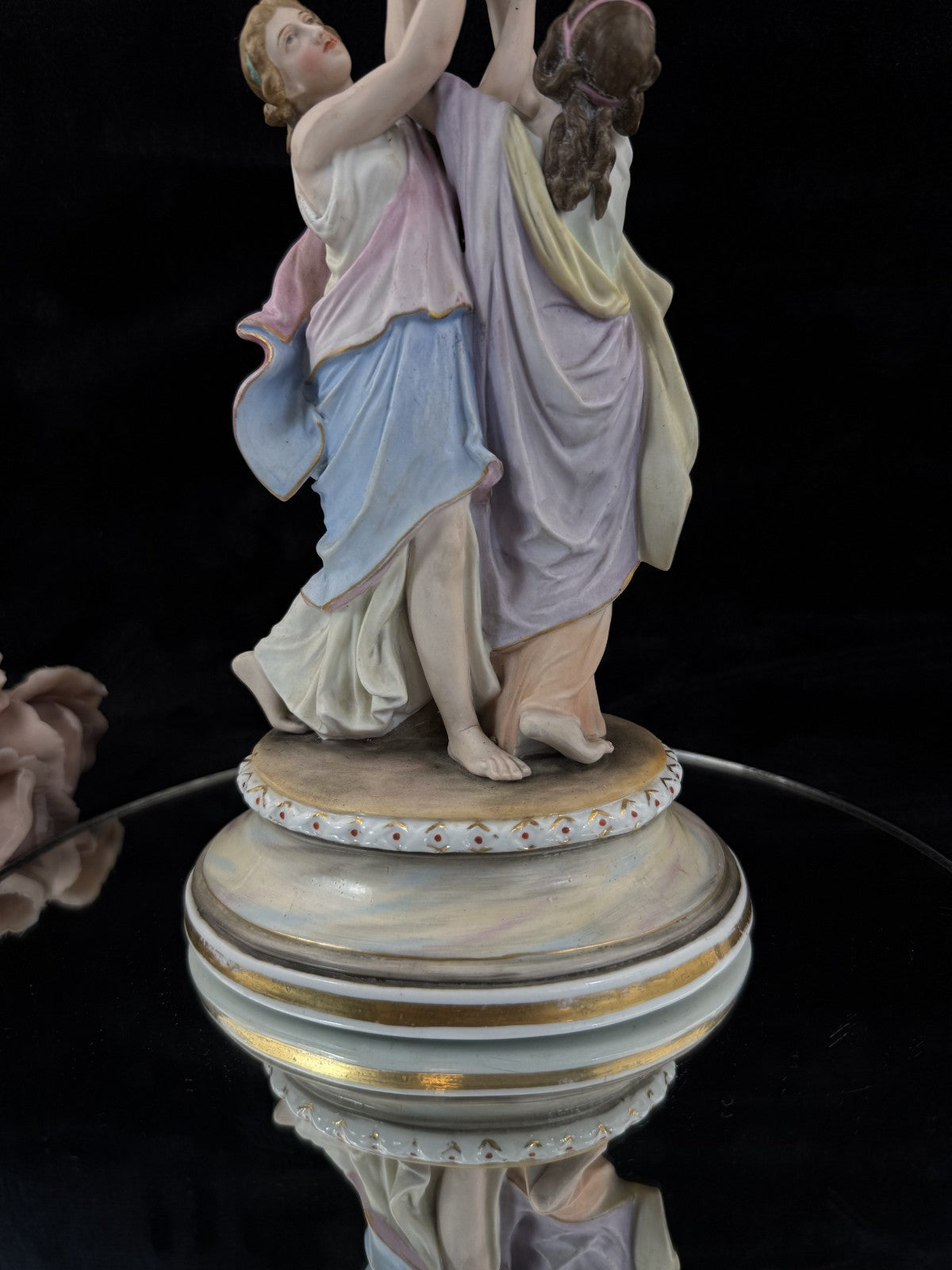 Antique NH Porcelain Two Greek Goddesses Figurine Candle Holder Classical Decor5