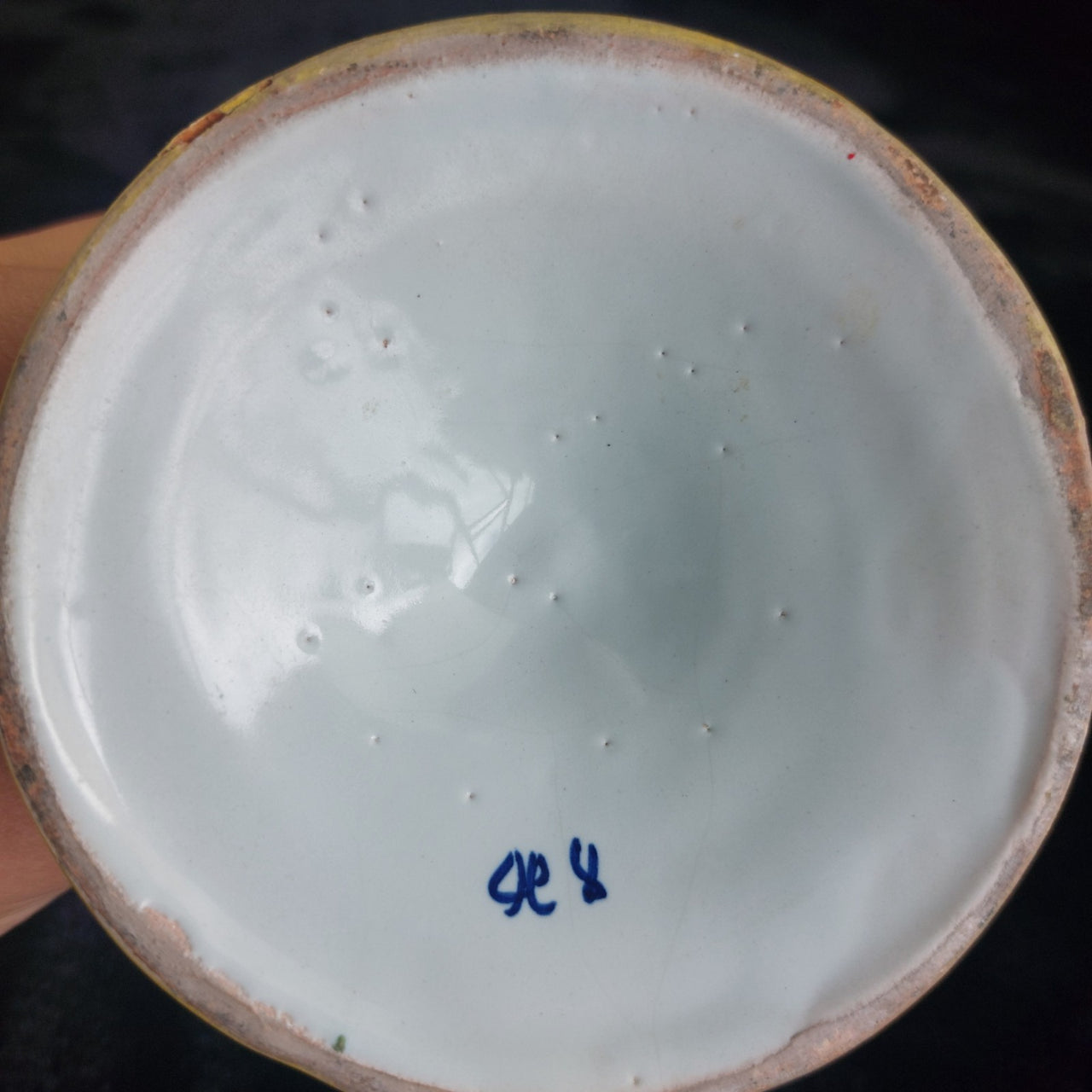 Antique Italian Faience Majolica Candle Holder Hand Painted Coat of Arms Floral9