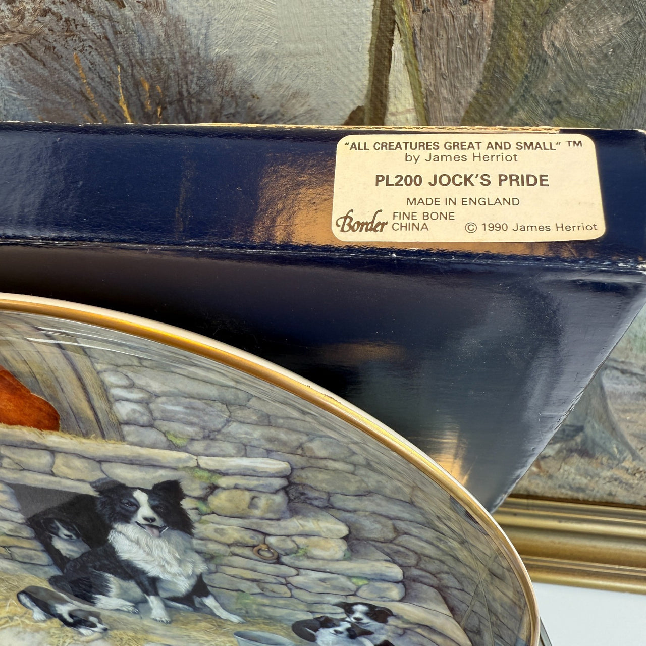 Border Arts Fine Collie Collection Jock's Pride Plate & Two Figurines,box Resin.14