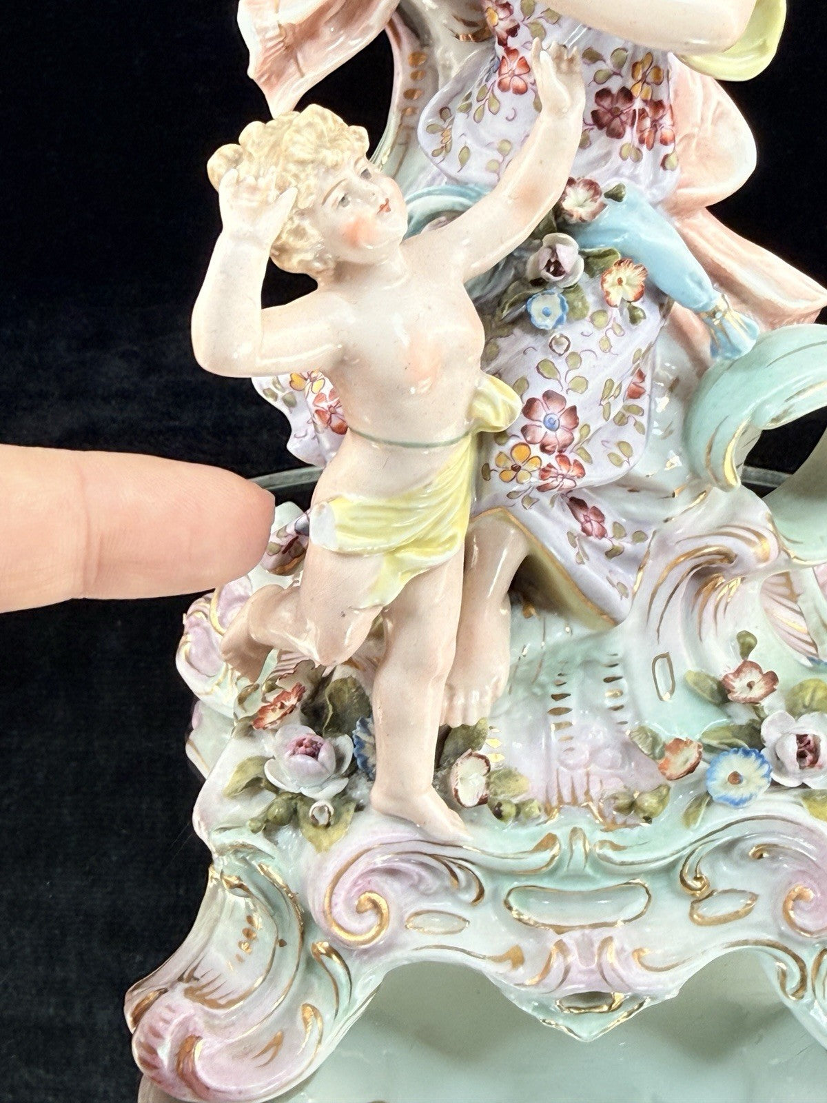 Antique 1800s Sitzendorf Dresden Meissen Sty Porcelain Candelabra Rococo See Pic7