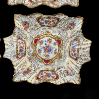 Thumbnail for James Pompadour Kent Chelsea Bowls x6 Center Dish Vintage Floral Gilt Set Large5