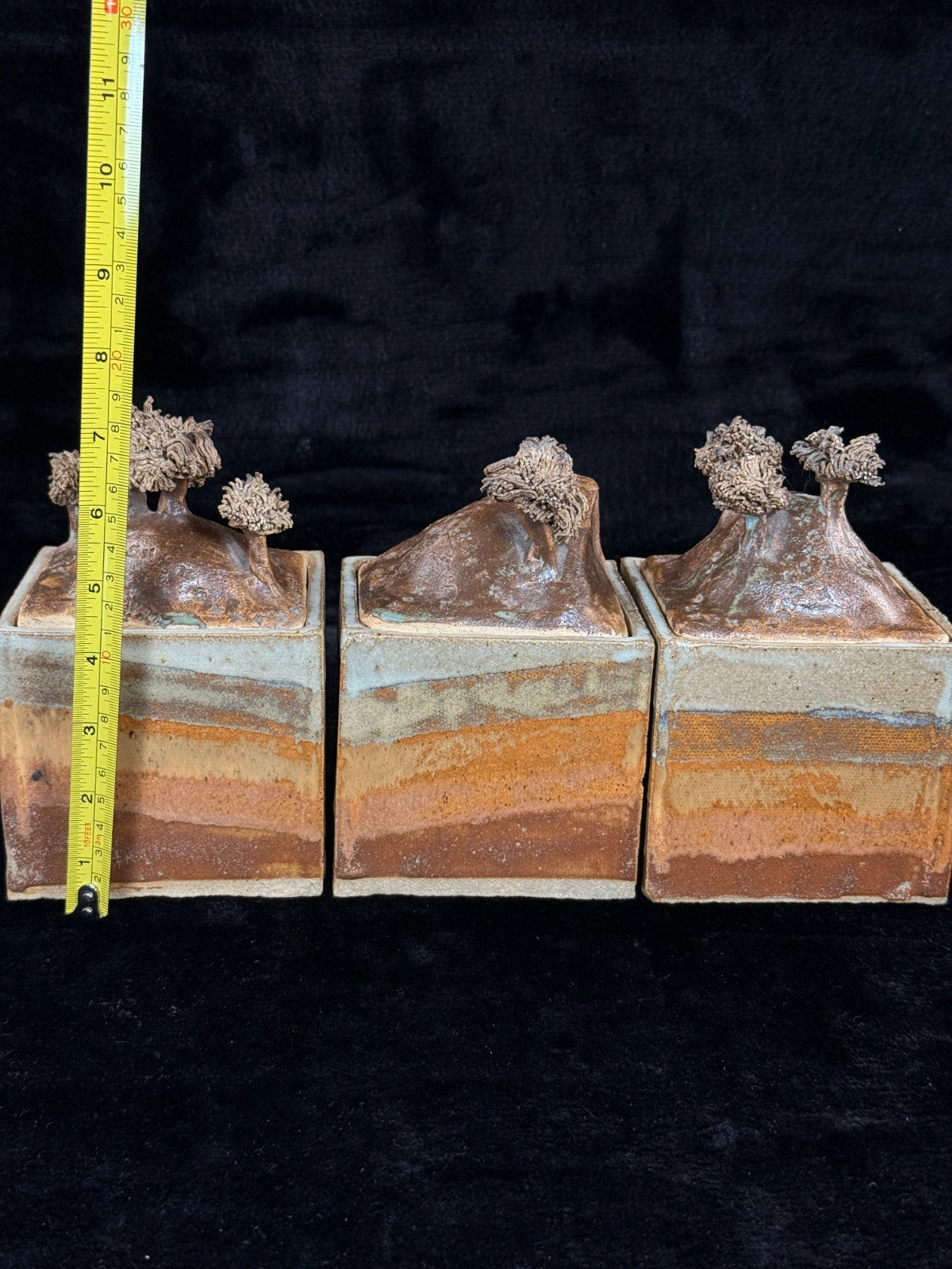 Studio Landscape Pottery Lidded Boxes Set – Handmade Ceramic Art Storage Jars5