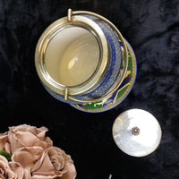 Thumbnail for Early Biscuit cookie Jar 1900's William Wood & Co. Enamel & Brass Antique Type4